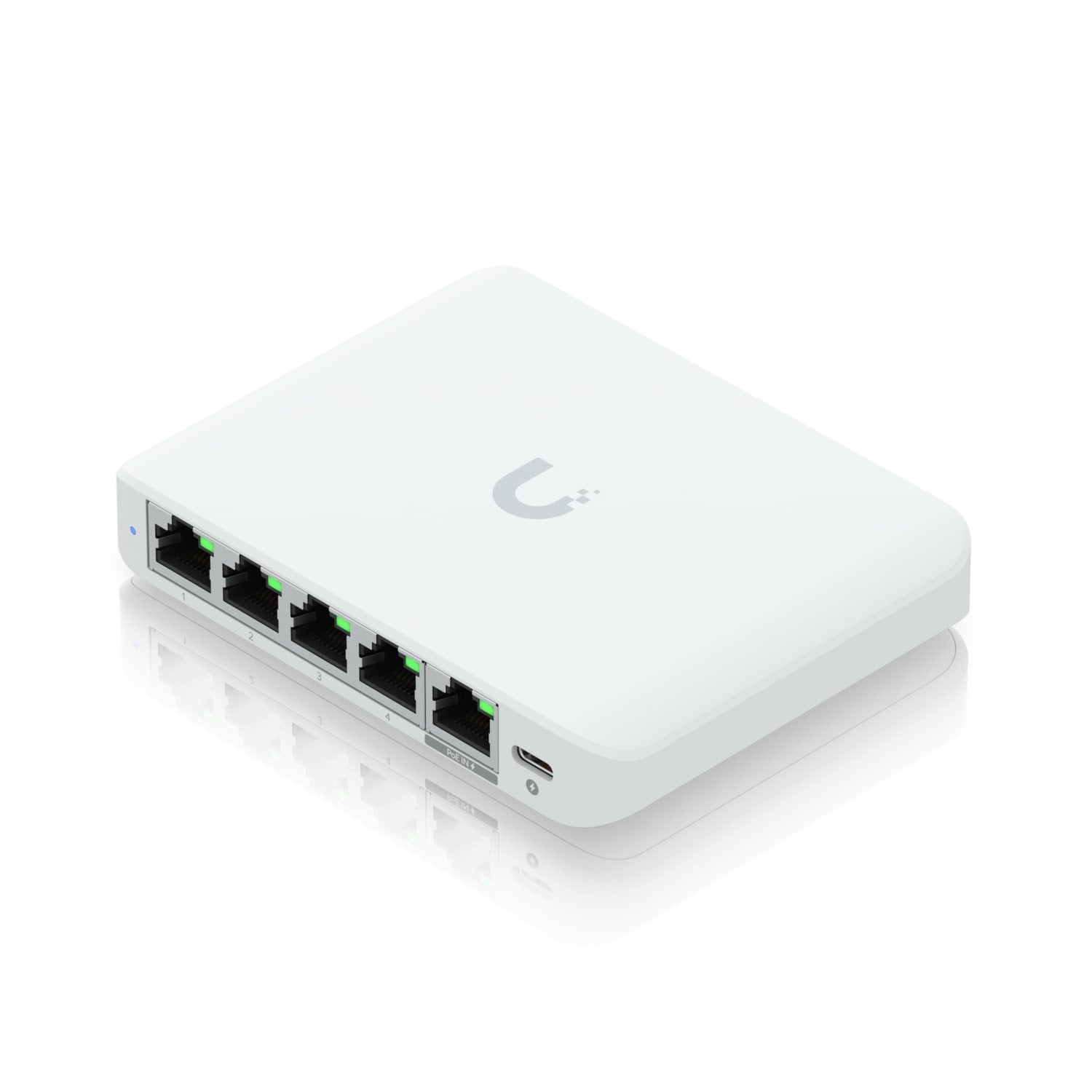 Ubiquiti Flex Mini 2.5G 5 Port Compact Switch with 2.5 Gigabit Speeds and Flexible PoE or USB C Power