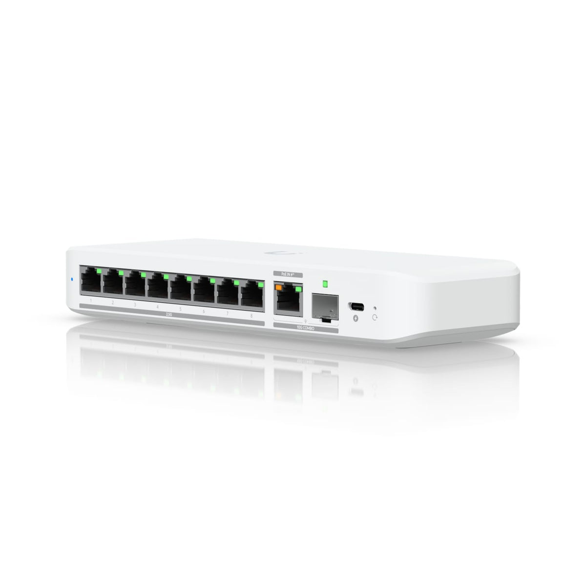 Ubiquiti Flex 2.5G 8 Port Switch with 10 GbE RJ45 SFP+ Combo Uplink and USB C or PoE+ Power