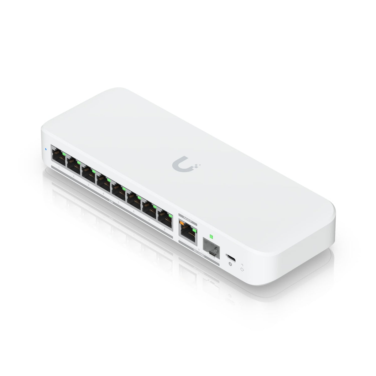 Ubiquiti Flex 2.5G 8 Port Switch with 10 GbE RJ45 SFP+ Combo Uplink and USB C or PoE+ Power