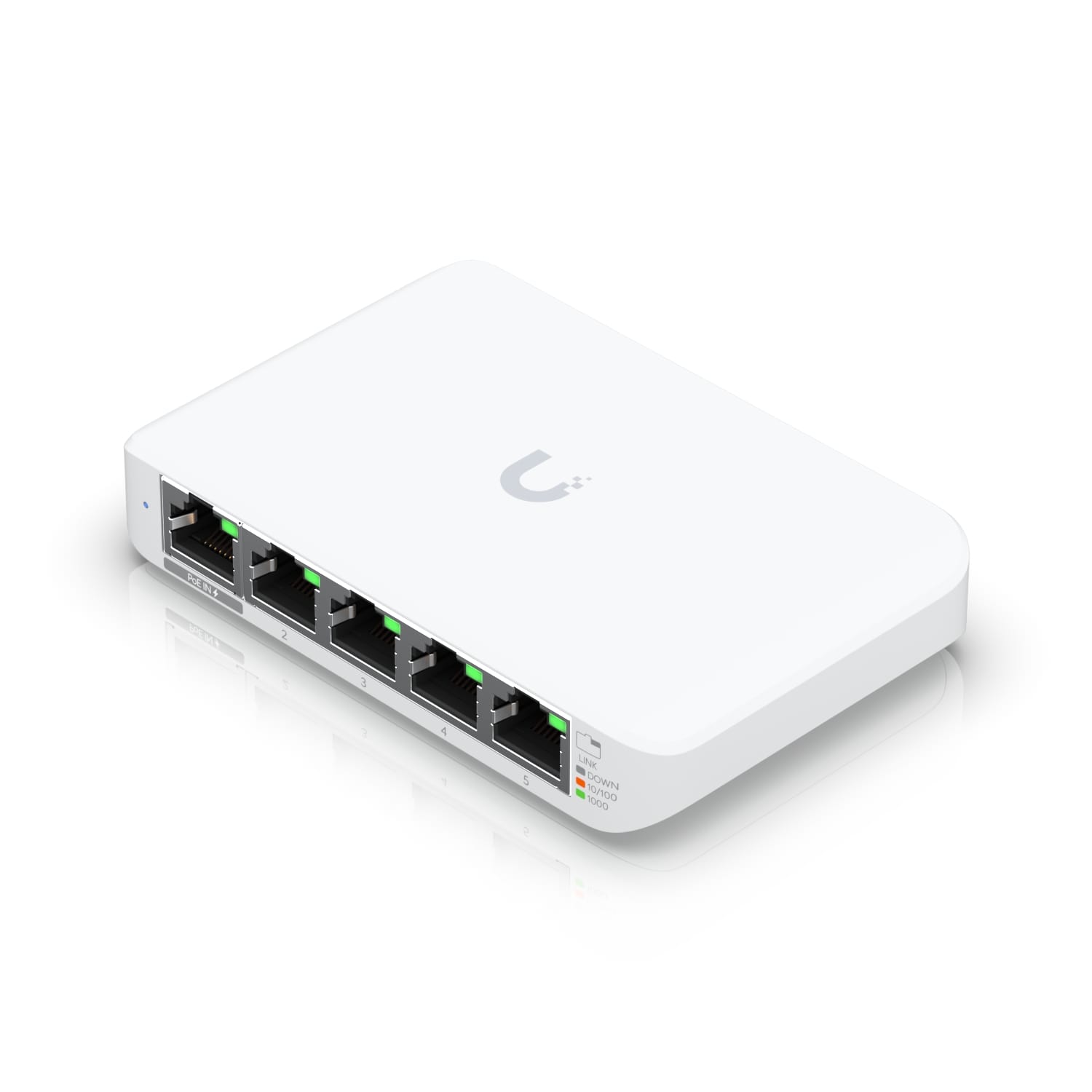 Ubiquiti USW Flex Mini UniFi Layer 2 Gigabit Switch with 5 GbE Ports Powered via PoE or USB C