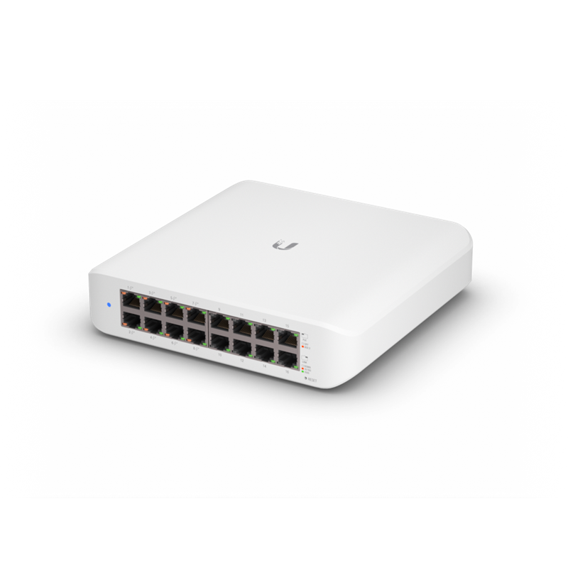 Ubiquiti UniFi Switch Lite 16 PoE 16 Port Layer 2 Switch with 8 PoE+ Ports and 45W Total PoE Supply