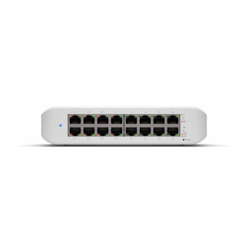 Ubiquiti UniFi Switch Lite 16 PoE 16 Port Layer 2 Switch with 8 PoE+ Ports and 45W Total PoE Supply