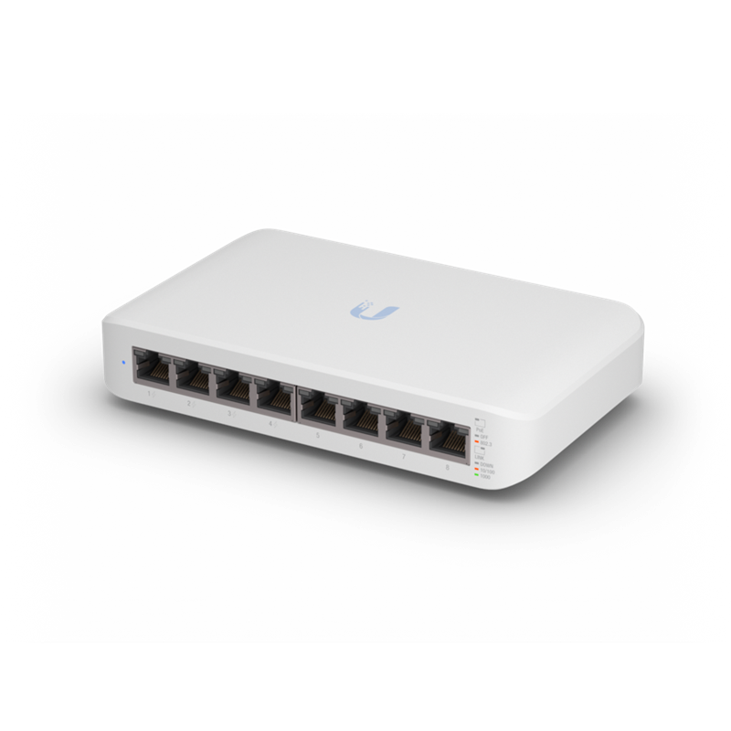 Ubiquiti UniFi Switch USW Lite 8 POE 8 Port Layer 2 Fanless Switch with 4 PoE Output Ports and 52W PoE Supply