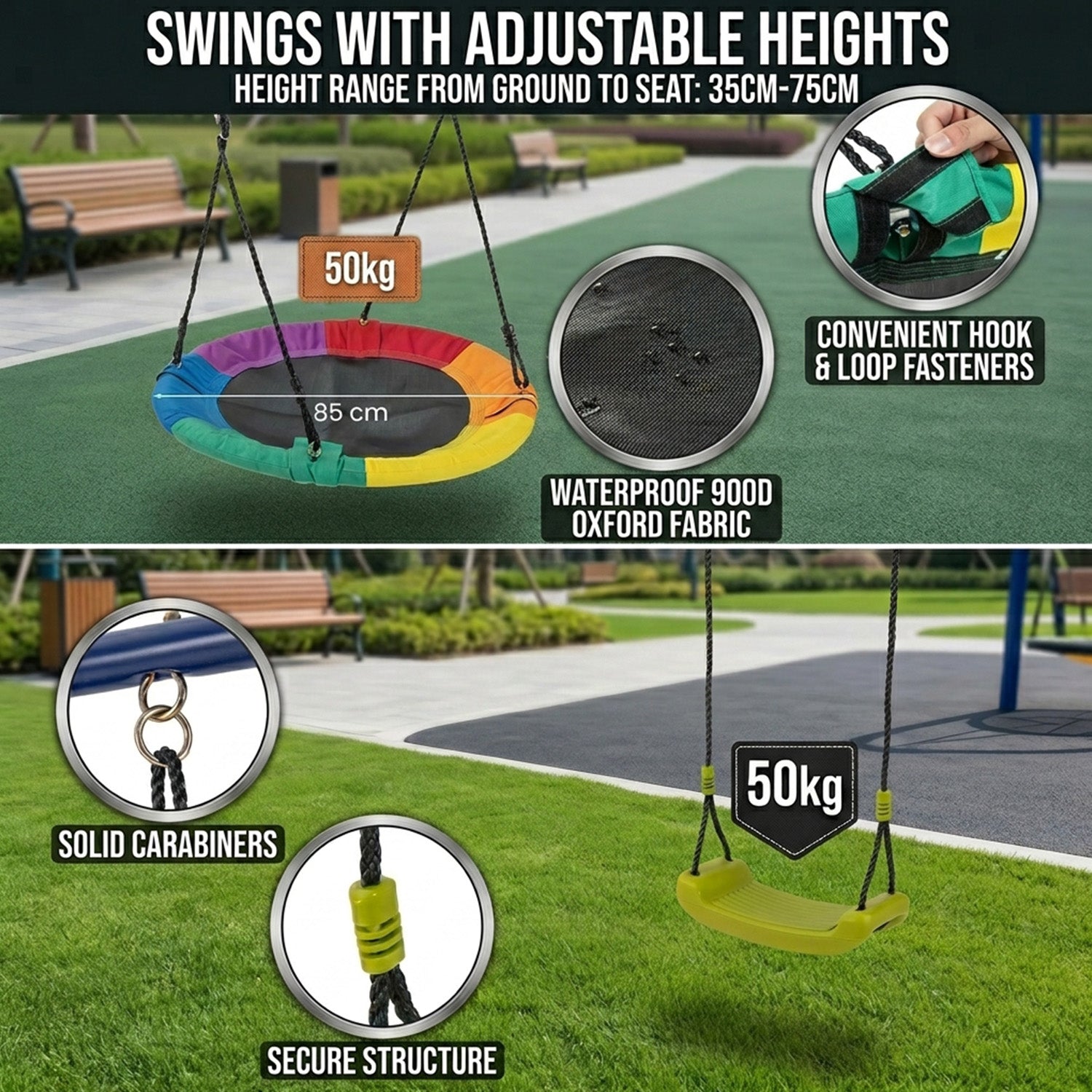 4 in 1 Metal Swing Set Playset with Slide and Basketball Hoop Outdoor