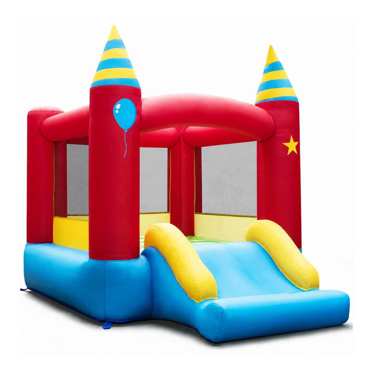 2 in 1 Inflatable Bounce House with Slide and Carrying Bag Blower Not Included