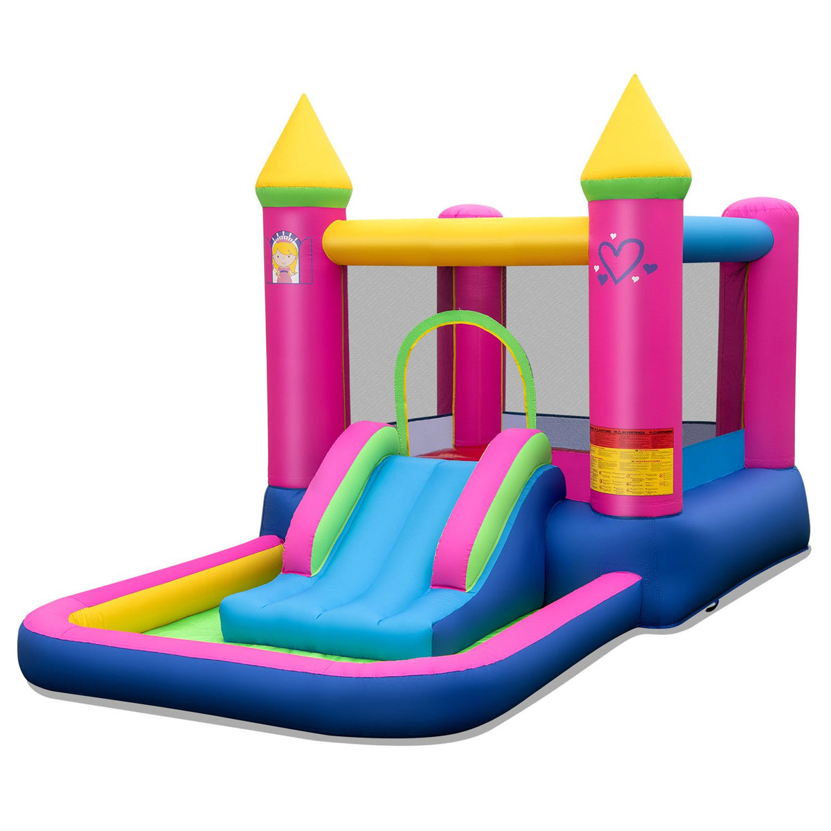 4 in 1 Inflatable Bounce House with Slide and Jumping Area Blower Not Included