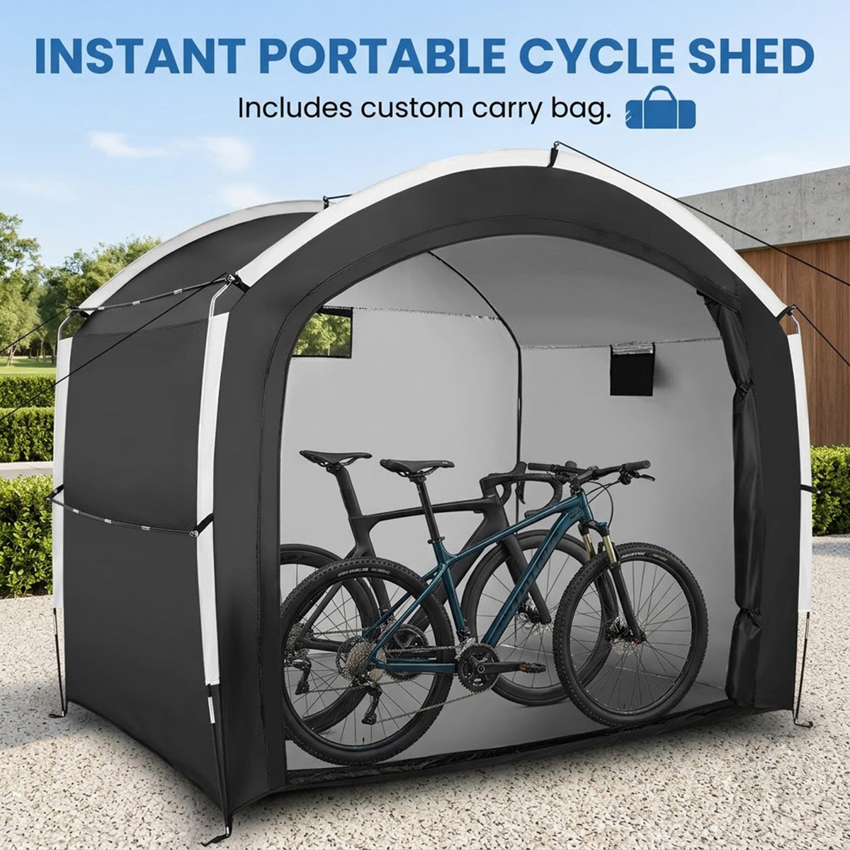 Bike Storage Shed Tent Waterproof 210D Oxford Fabric Outdoor Shelter 5 Bikes