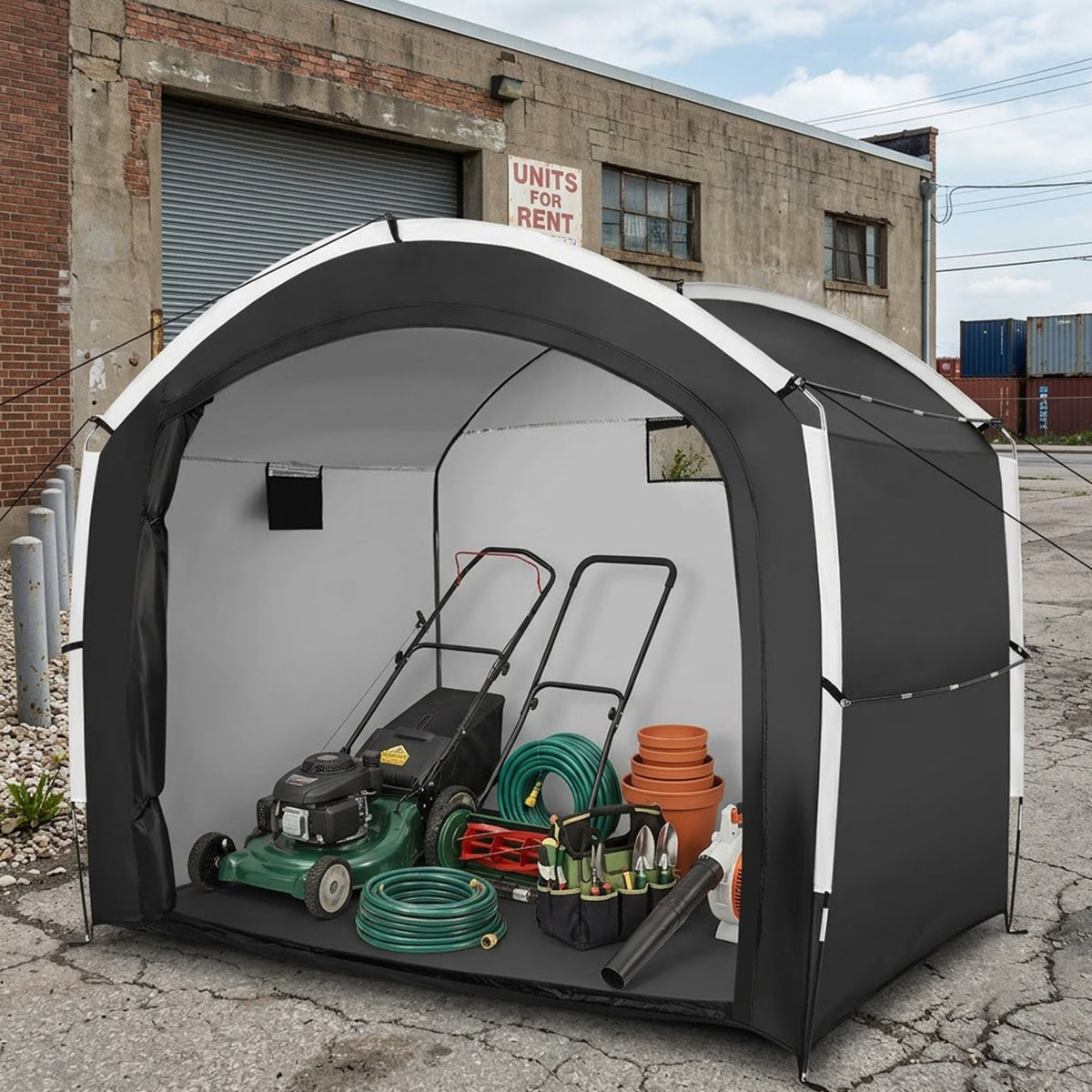Bike Storage Shed Tent Waterproof 210D Oxford Fabric Outdoor Shelter 5 Bikes