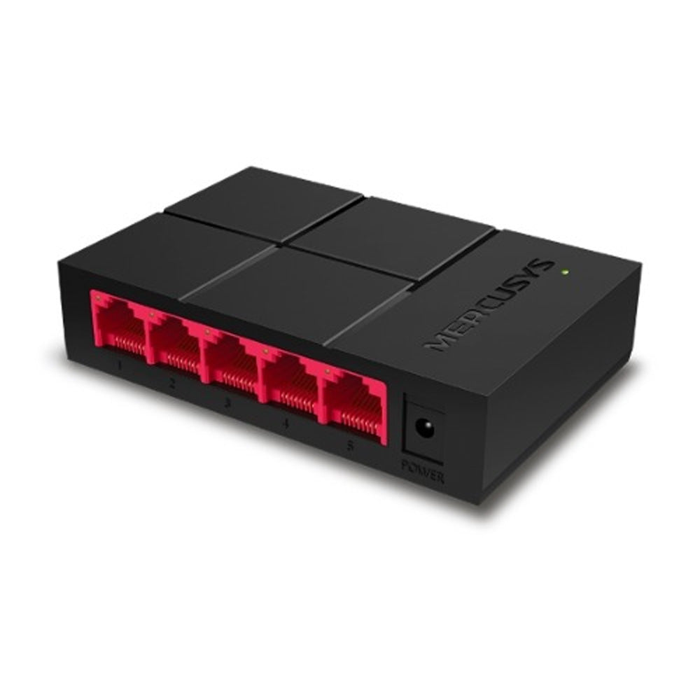 Mercusys MS105G 5 Port Gigabit Desktop Switch 5x Gigabit Ports Compact Design Plug N Play Green Ethernet