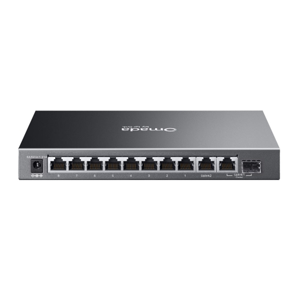 TP-Link ES210GP Omada 10-Port Gigabit Easy Managed Switch 8-Port PoE+ 63W Budget SFP RJ45 Combo Port Fanless Metal Casing