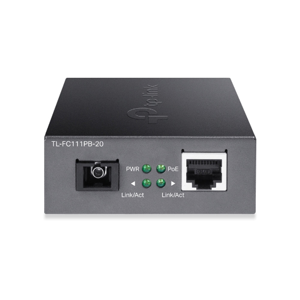 TP-Link TL-FC111PB-20 10/100Mbps WDM Media Converter with 1-Port PoE IEEE 802.3af 20km Single Mode 1310nm TX 1550nm RX
