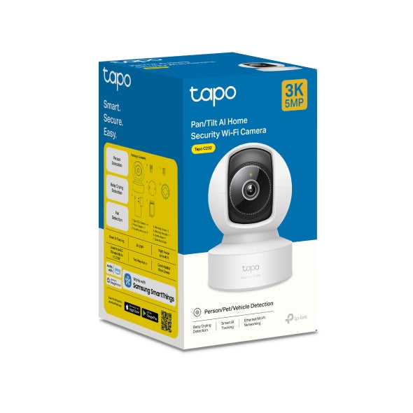 TP-Link Tapo C232 Pan/Tilt AI Home Security Wi-Fi Camera â€“ 3K 5MP + Ethernet port
