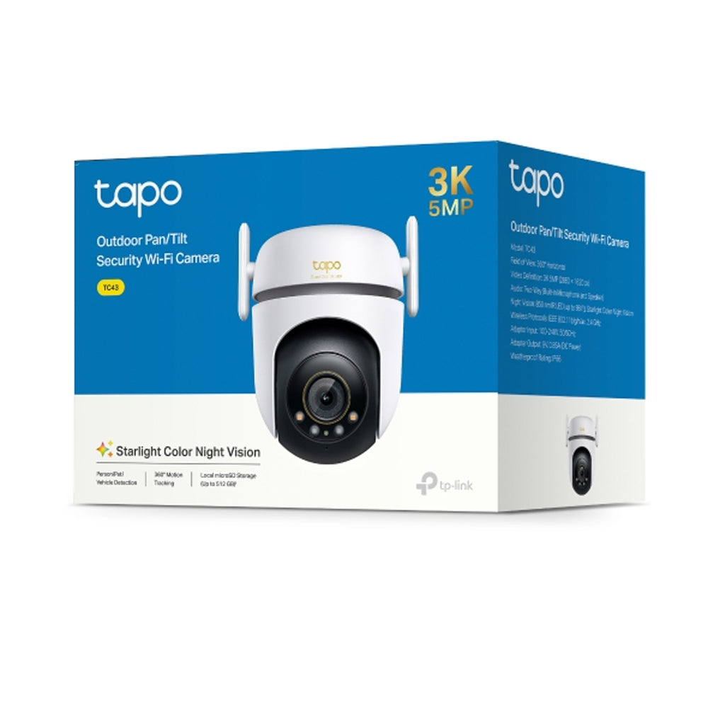TP-Link TC43 Outdoor Pan Tilt Security Wi-Fi Camera 3K 5MP Starlight Colour Night Vision 360° Protection Two-Way Audio
