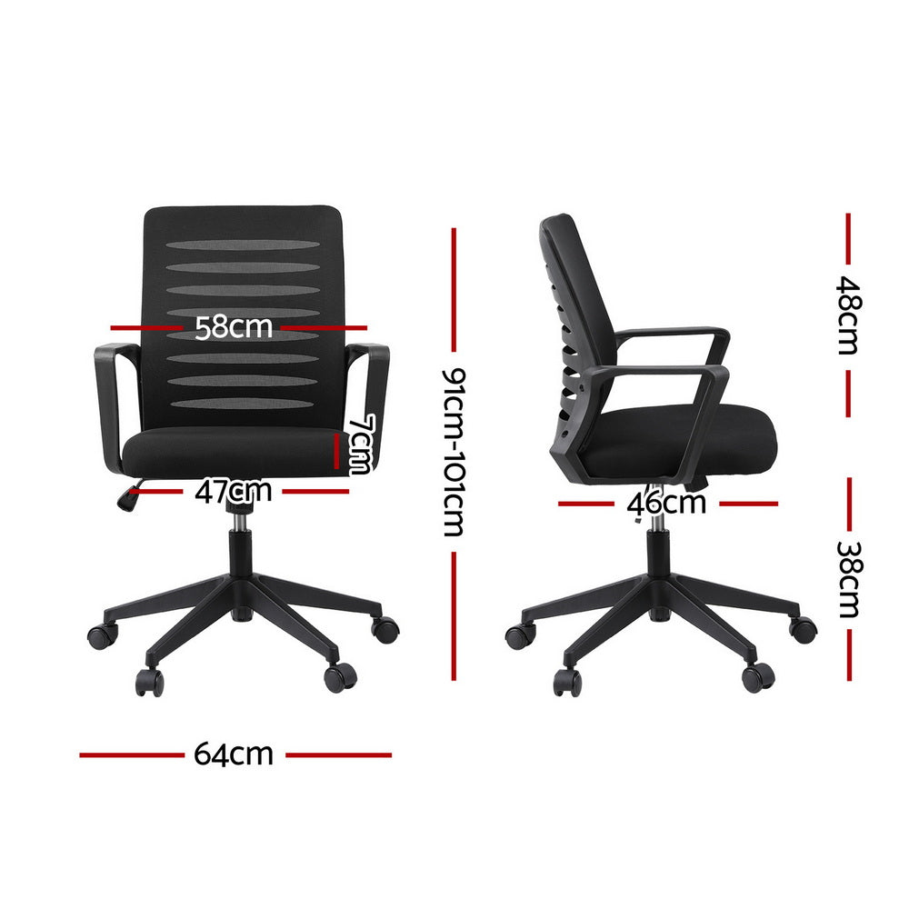 Artiss Ergonomic Office Chair Mesh Computer Desk Chairs with Lumbar Support Black