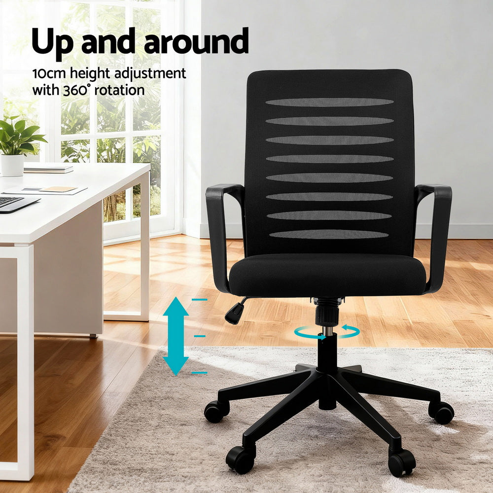 Artiss Ergonomic Office Chair Mesh Computer Desk Chairs with Lumbar Support Black