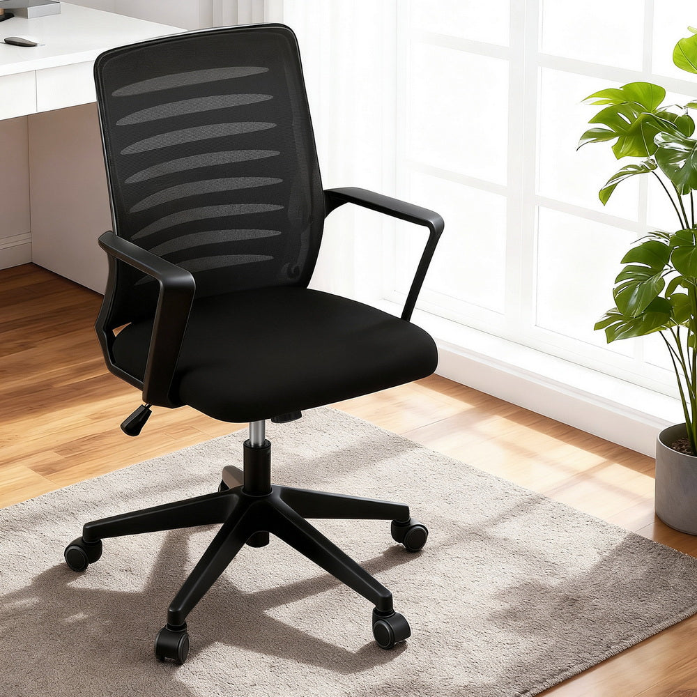Artiss Ergonomic Office Chair Mesh Computer Desk Chairs with Lumbar Support Black