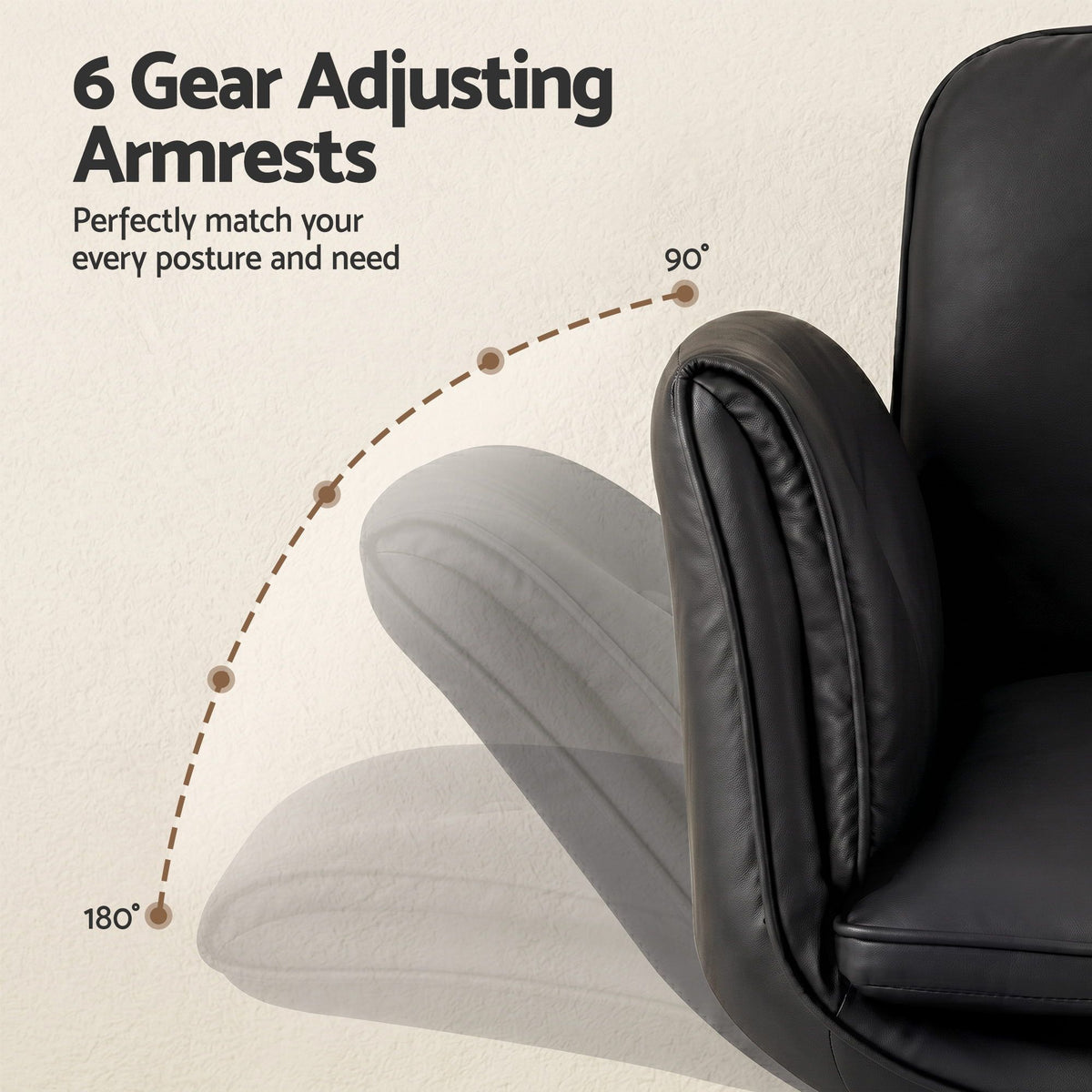 Artiss Criss Cross Chair with Wheels & Adjustable Armrests, Ergonomic Cross Legged Office Desk Chair PU Leather Vanity Chair Swivel