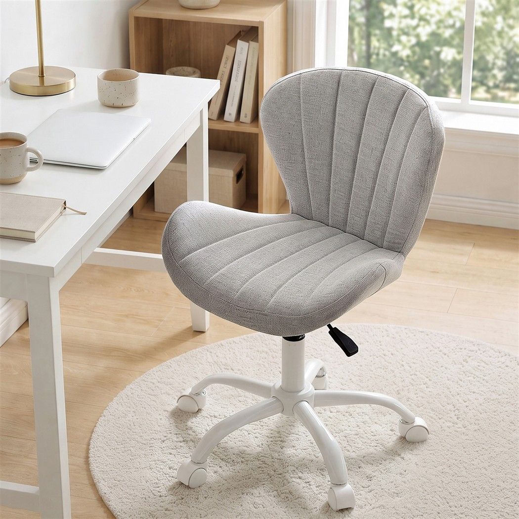 Artiss Ergonomic Office Chair Armless Height Adjustable Computer Desk Chair Grey