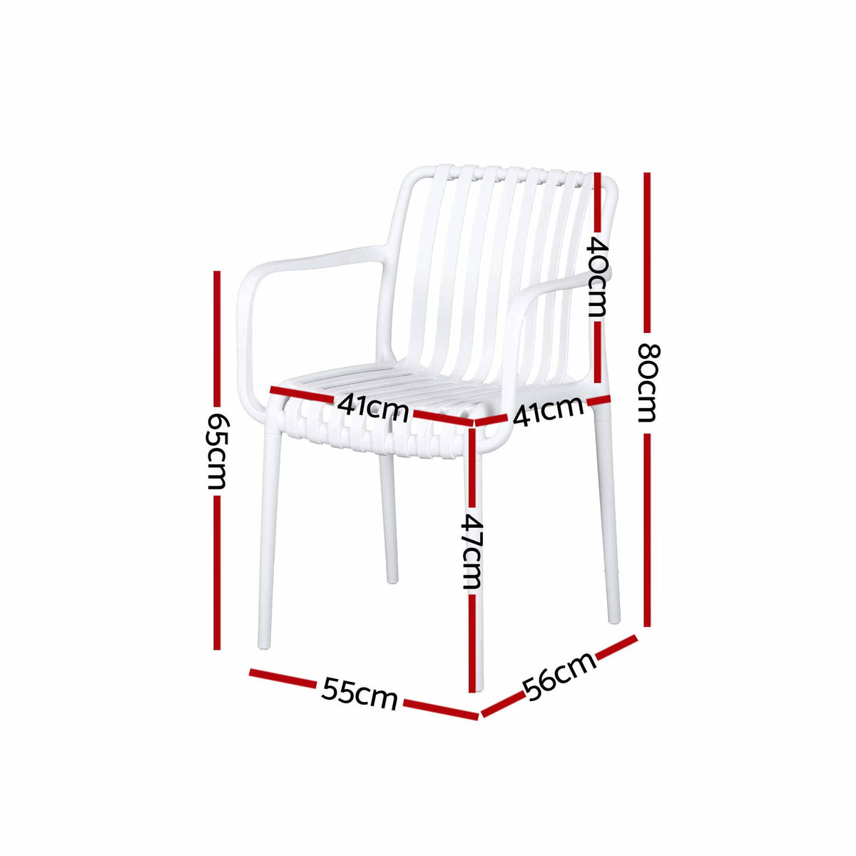 Gardeon 4PC Outdoor Dining Chairs Patio Furniture Stackable Garden White