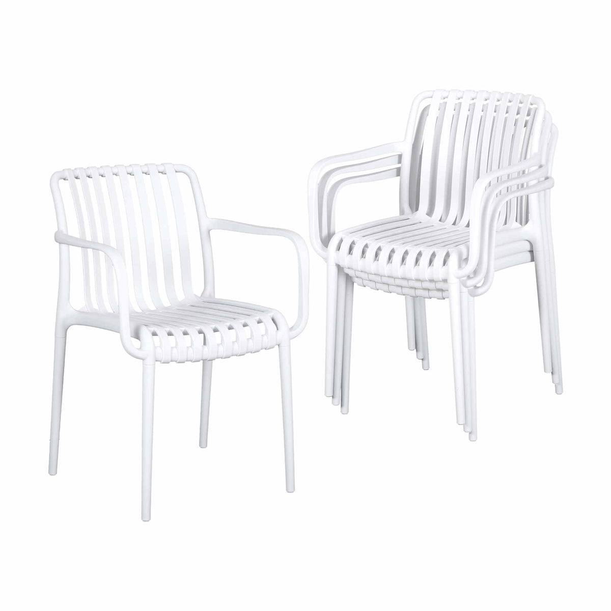 Gardeon 4PC Outdoor Dining Chairs Patio Furniture Stackable Garden White