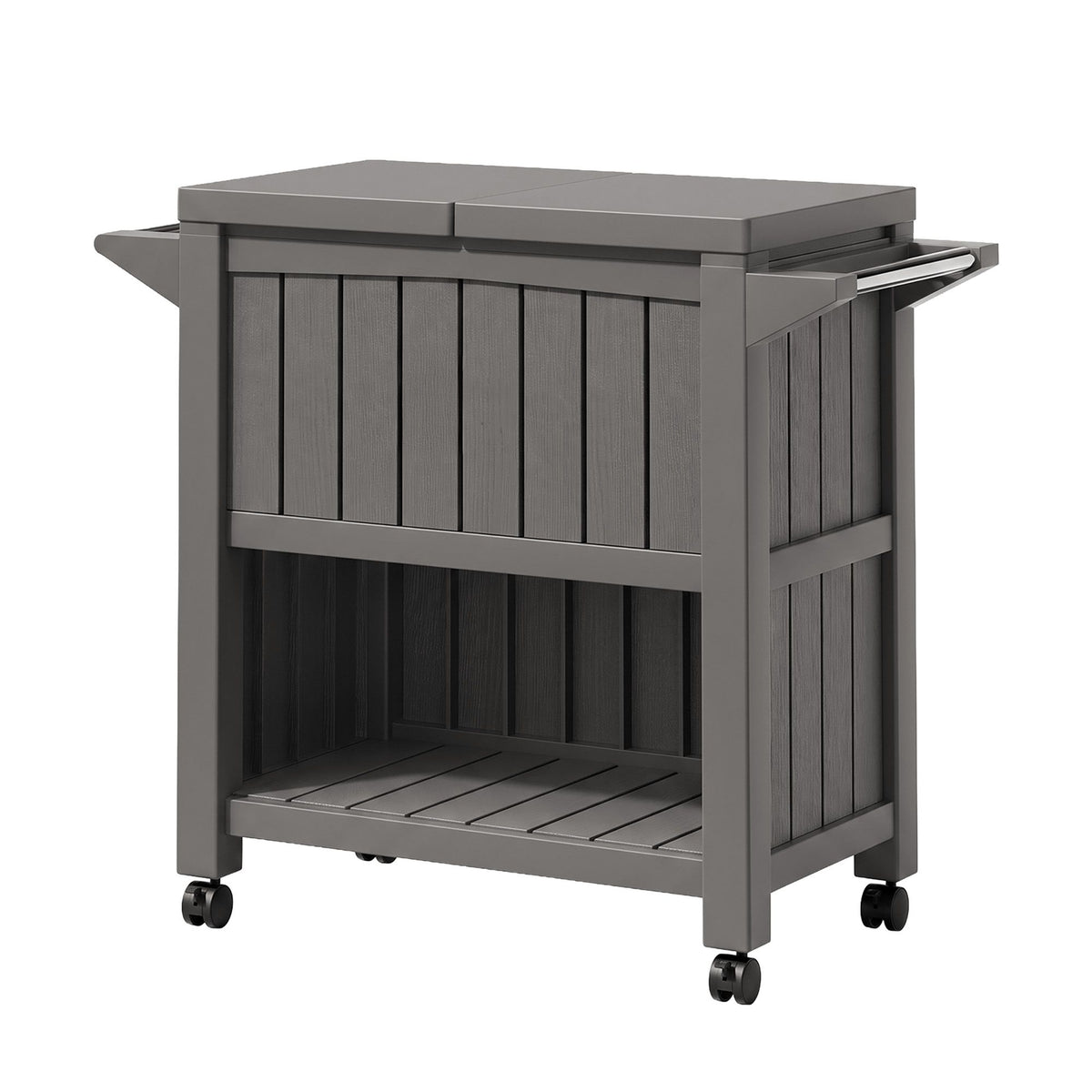 Gardeon Outdoor Storage Cabinet Box 80L Ice Bucket Cooler Rolling Kitchen Trolley Brown