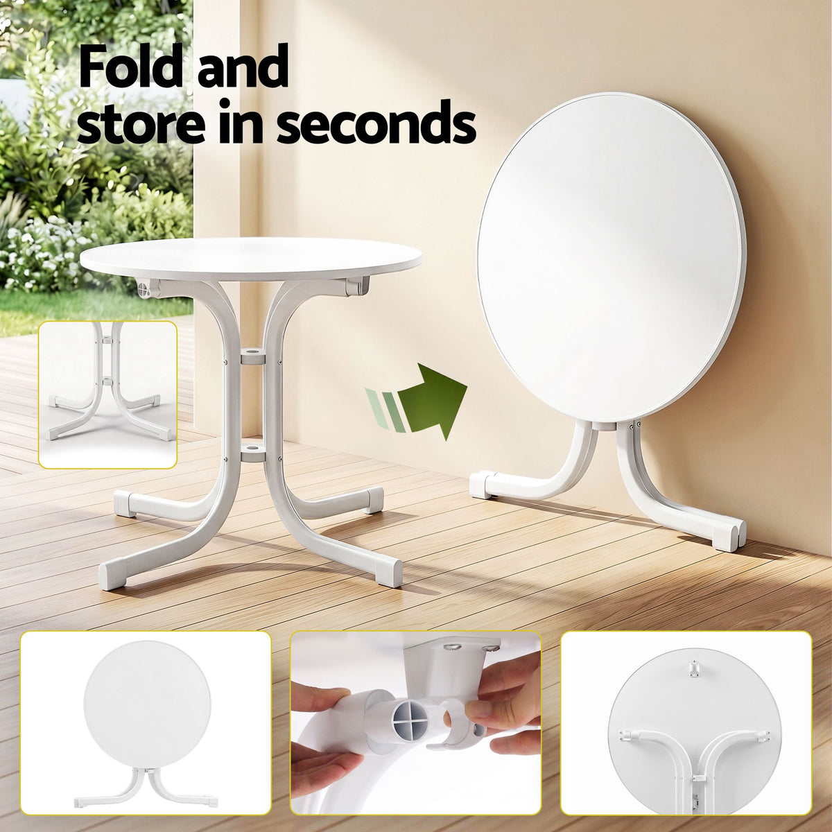 Gardeon 5PCS Outdoor Dining Set Table Chairs Patio Furniture Diamond White