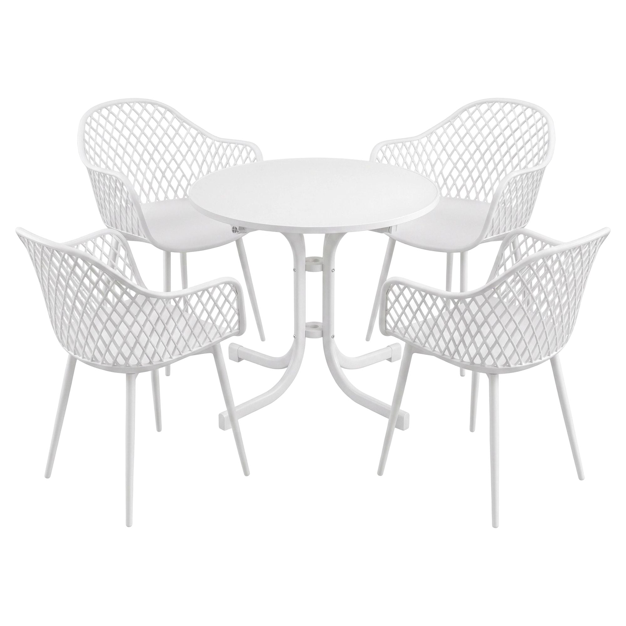Gardeon 5PCS Outdoor Dining Set Table Chairs Patio Furniture Diamond White