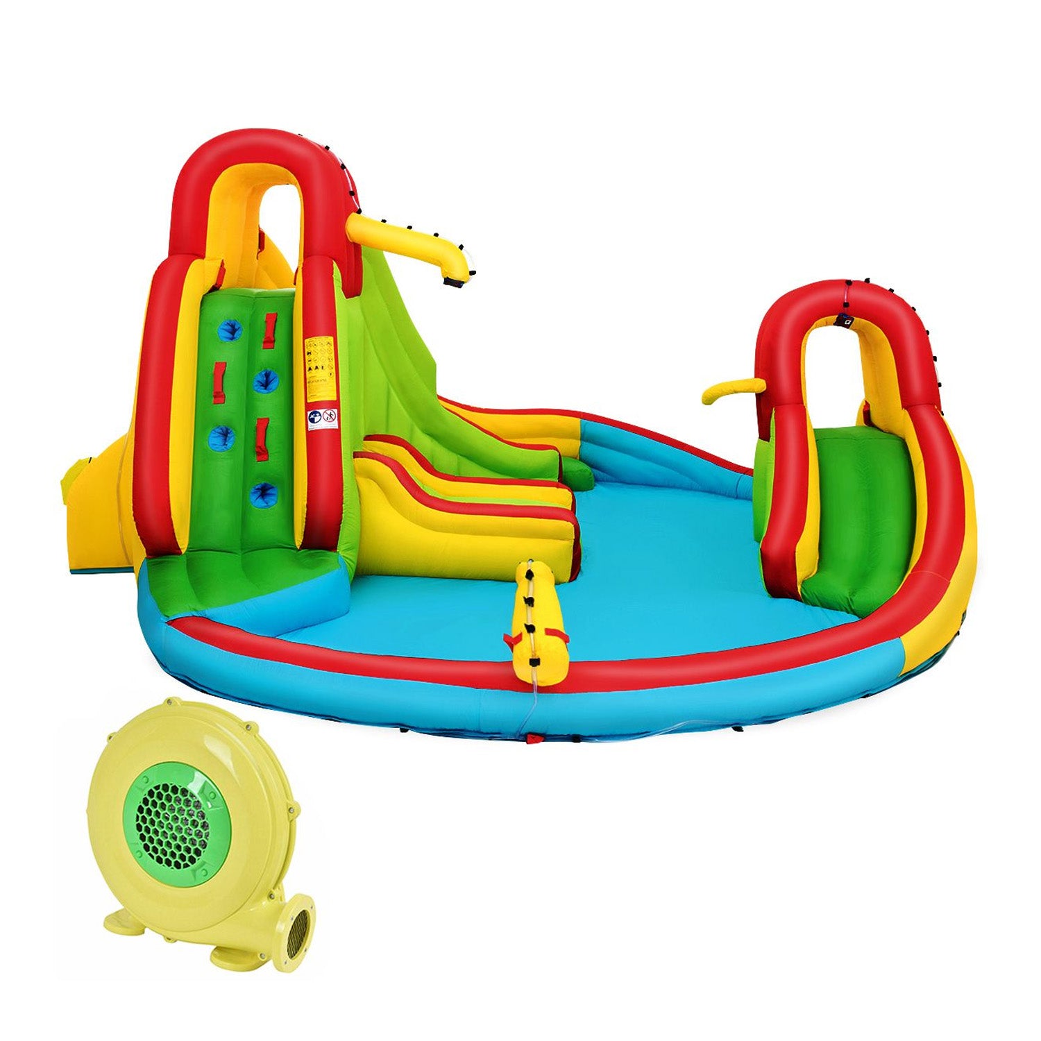 Inflatable Water Park Jumping Castle with 680W Electric Air Blower for Kids