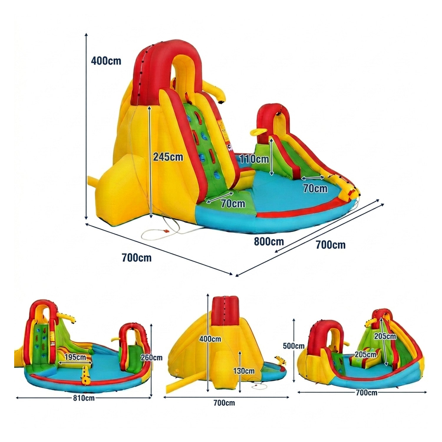 Inflatable Water Park Jumping Castle with 680W Electric Air Blower for Kids