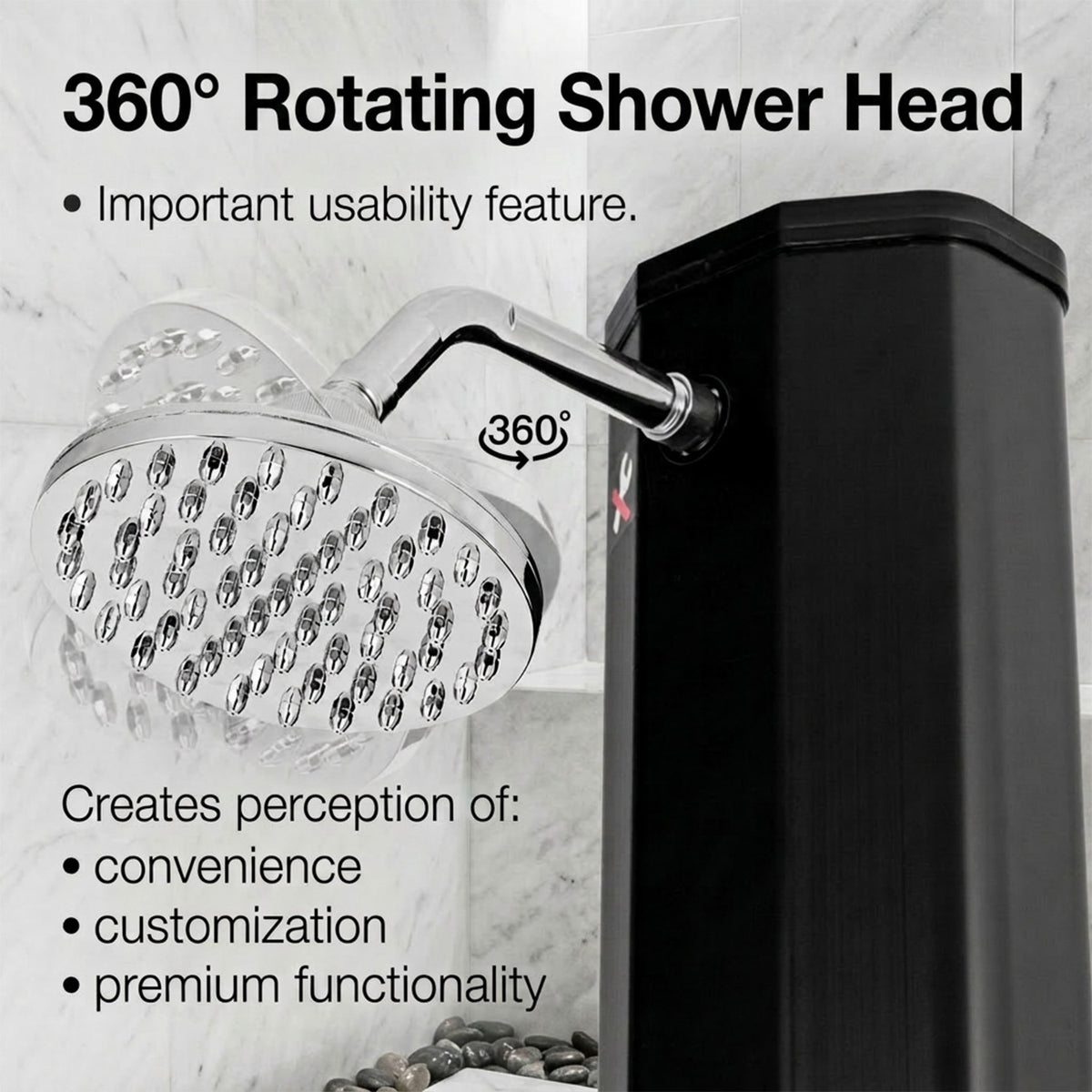 2.2M 35L Outdoor Solar Heated Shower with Free Rotating Shower Head Camping