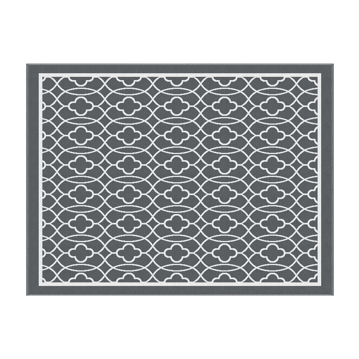 Gardeon Outdoor Rugs 274x366cm Large Carpet Reversible Mat PP Dual-Sided Patio Rug Grey