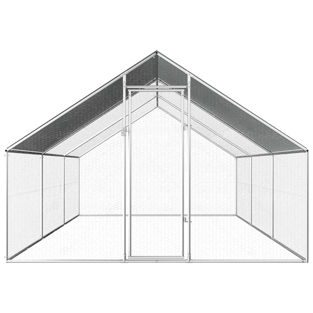 Outdoor Chicken Cage Galvanised Steel Hen House Poultry Coop Run Pen Large