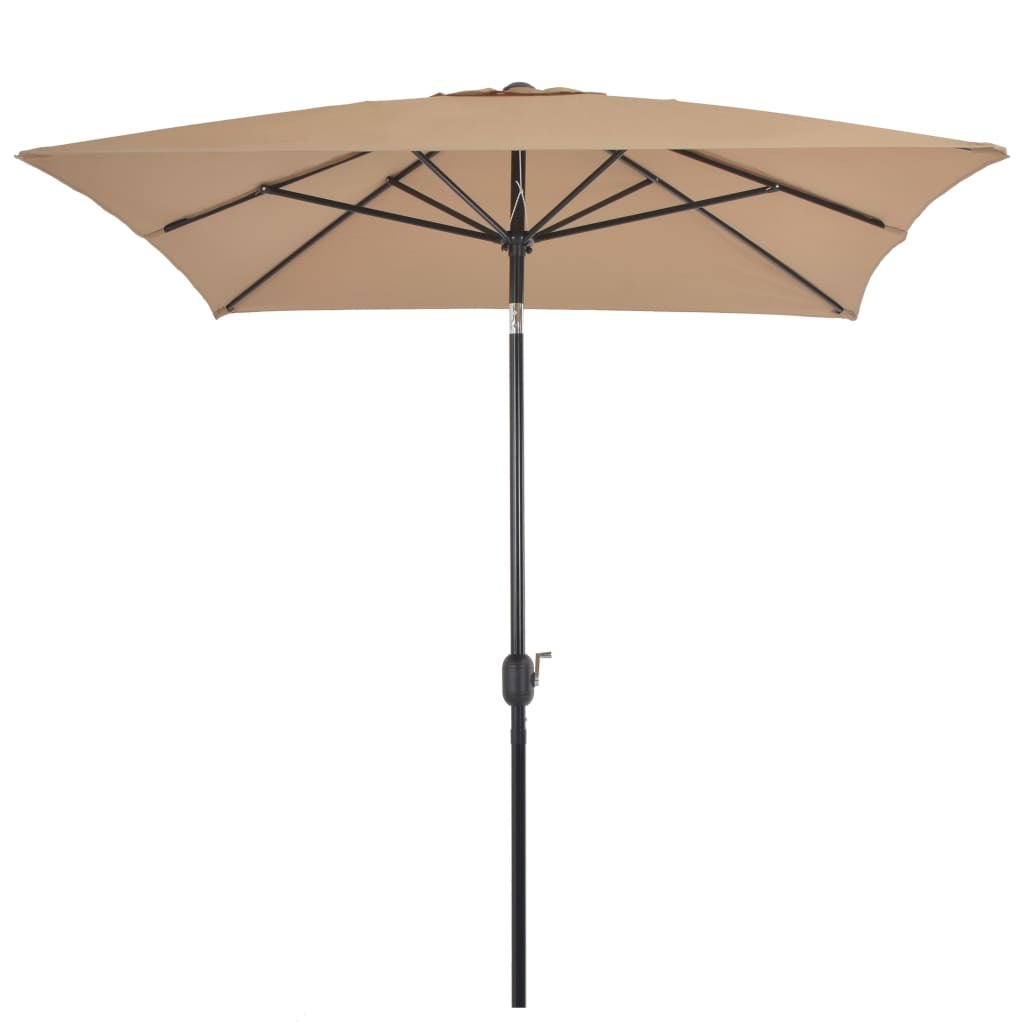 Garden Parasol with Metal Pole 300x200 cm Taupe