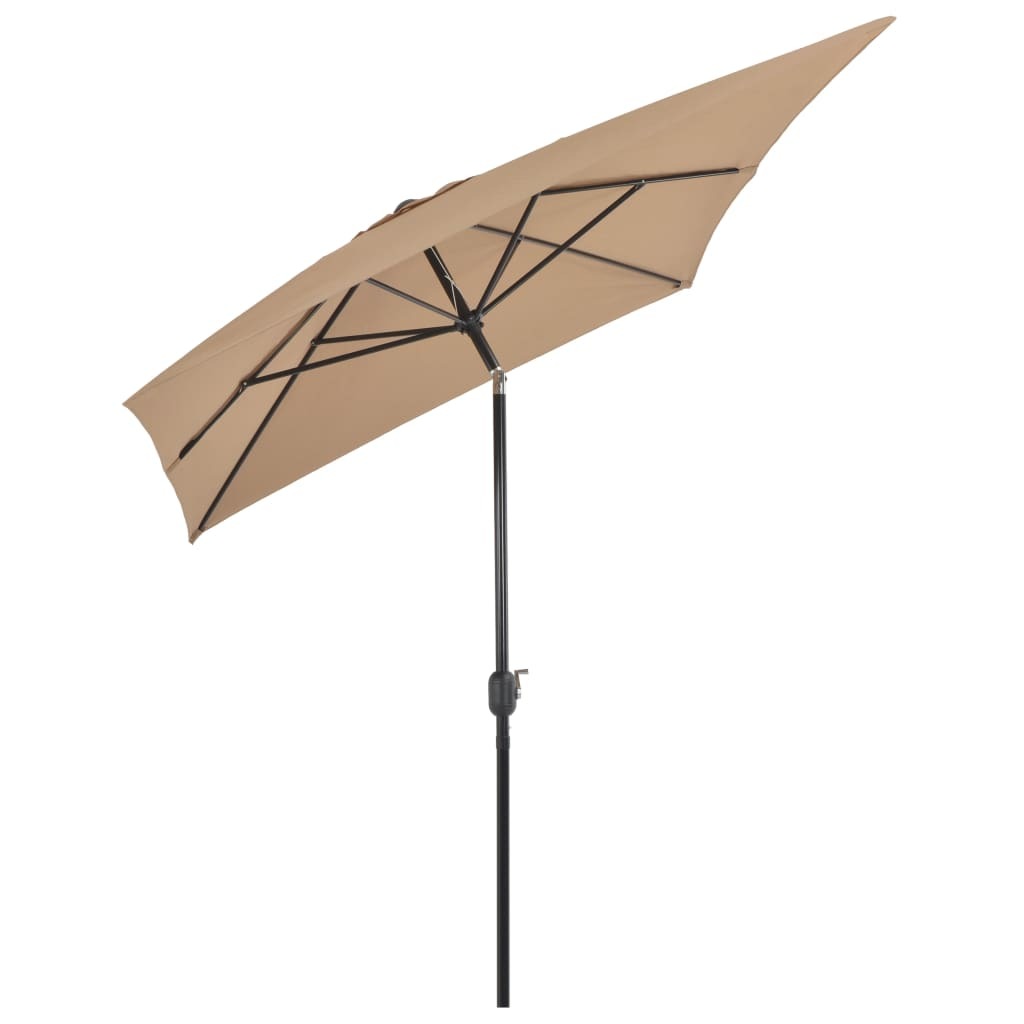 Garden Parasol with Metal Pole 300x200 cm Taupe