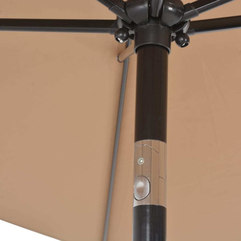 Garden Parasol with Metal Pole 300x200 cm Taupe