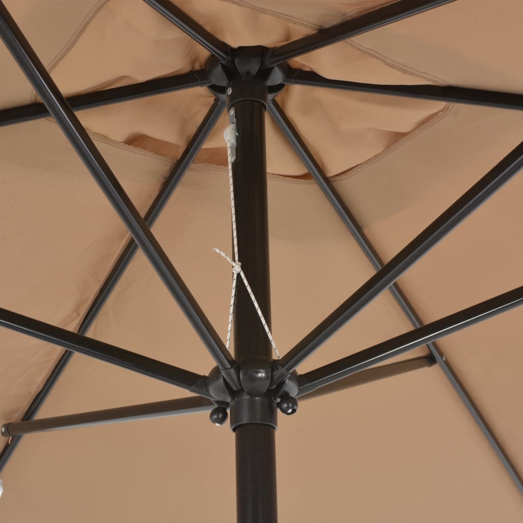 Garden Parasol with Metal Pole 300x200 cm Taupe