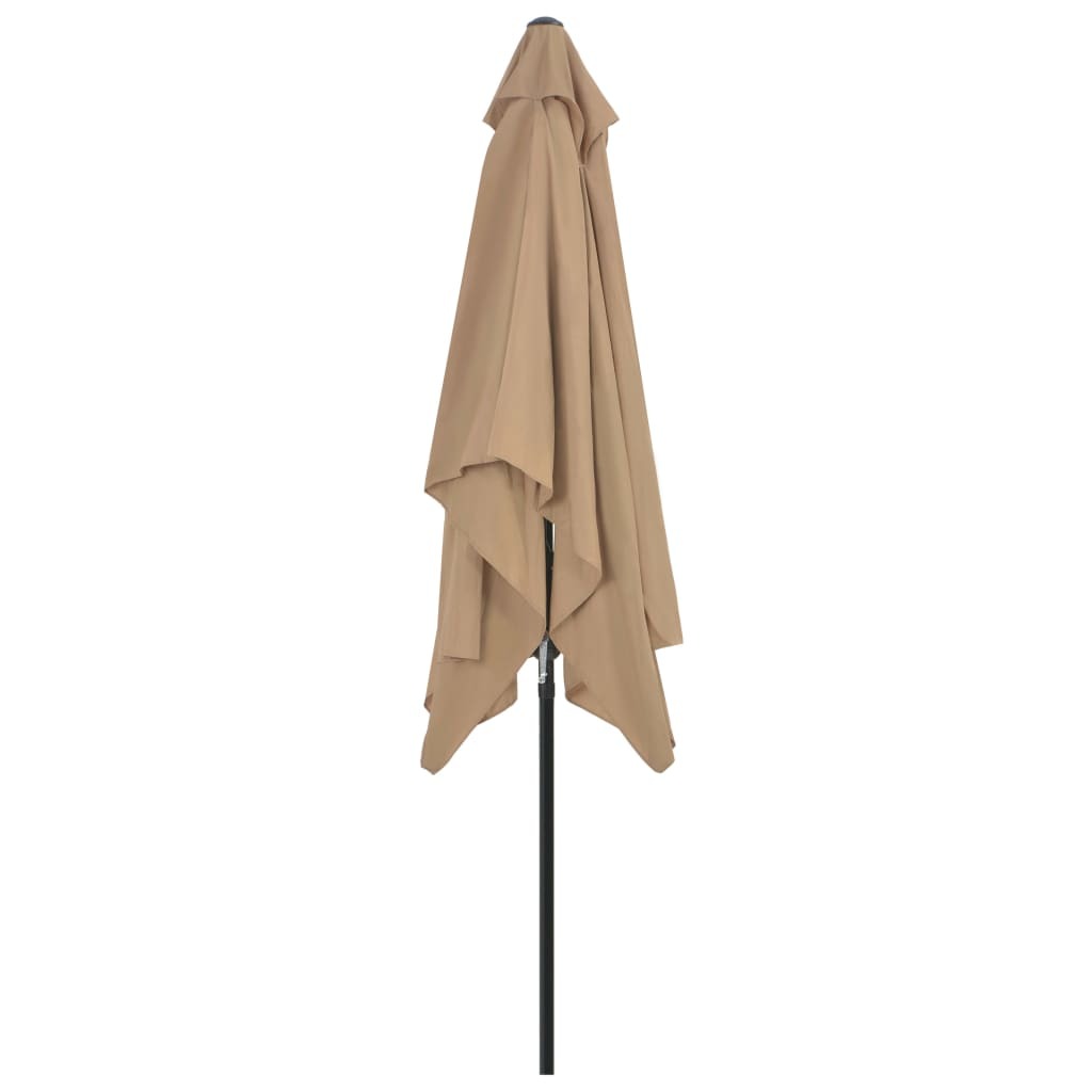 Garden Parasol with Metal Pole 300x200 cm Taupe