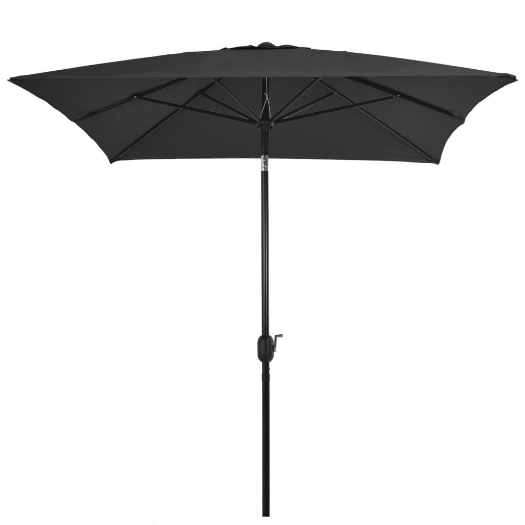 Garden Parasol Tilt 300x200cm Metal Pole Crank UV Protect Outdoor Anthracite