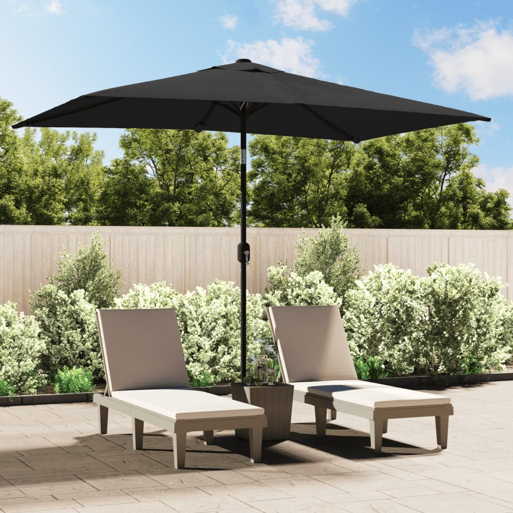 Garden Parasol Tilt 300x200cm Metal Pole Crank UV Protect Outdoor Anthracite