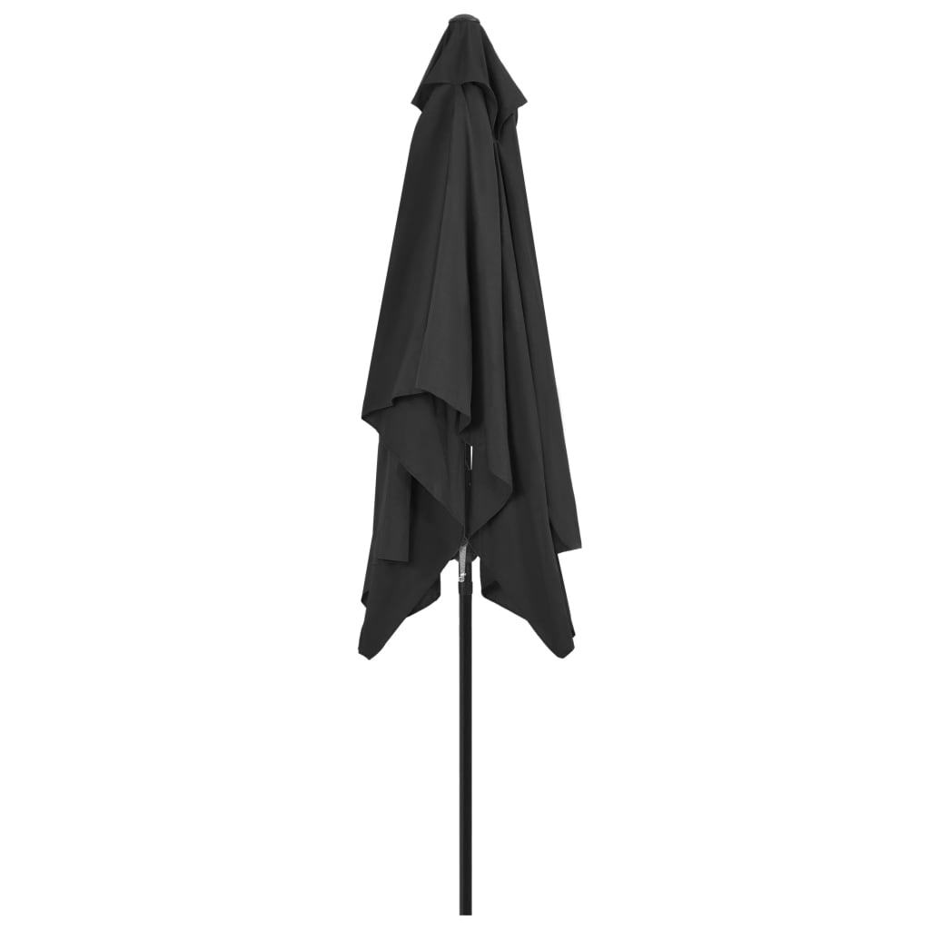 Garden Parasol Tilt 300x200cm Metal Pole Crank UV Protect Outdoor Anthracite
