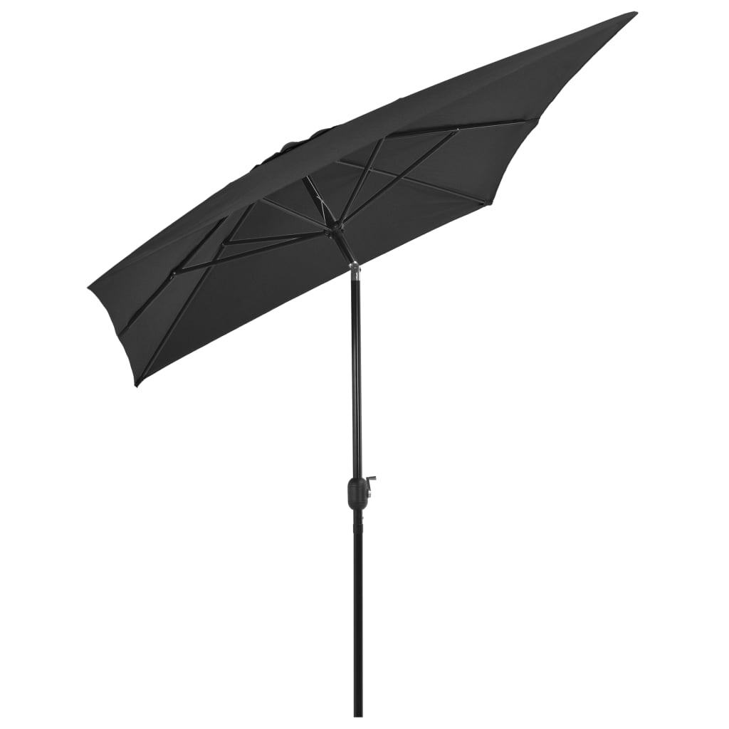 Garden Parasol Tilt 300x200cm Metal Pole Crank UV Protect Outdoor Anthracite