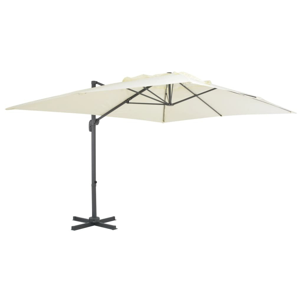 Garden Parasol with Portable Base Aluminium Frame Cantilever Patio Sand