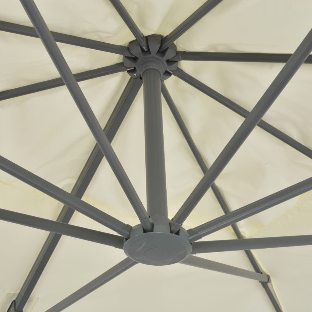 Garden Parasol with Portable Base Aluminium Frame Cantilever Patio Sand