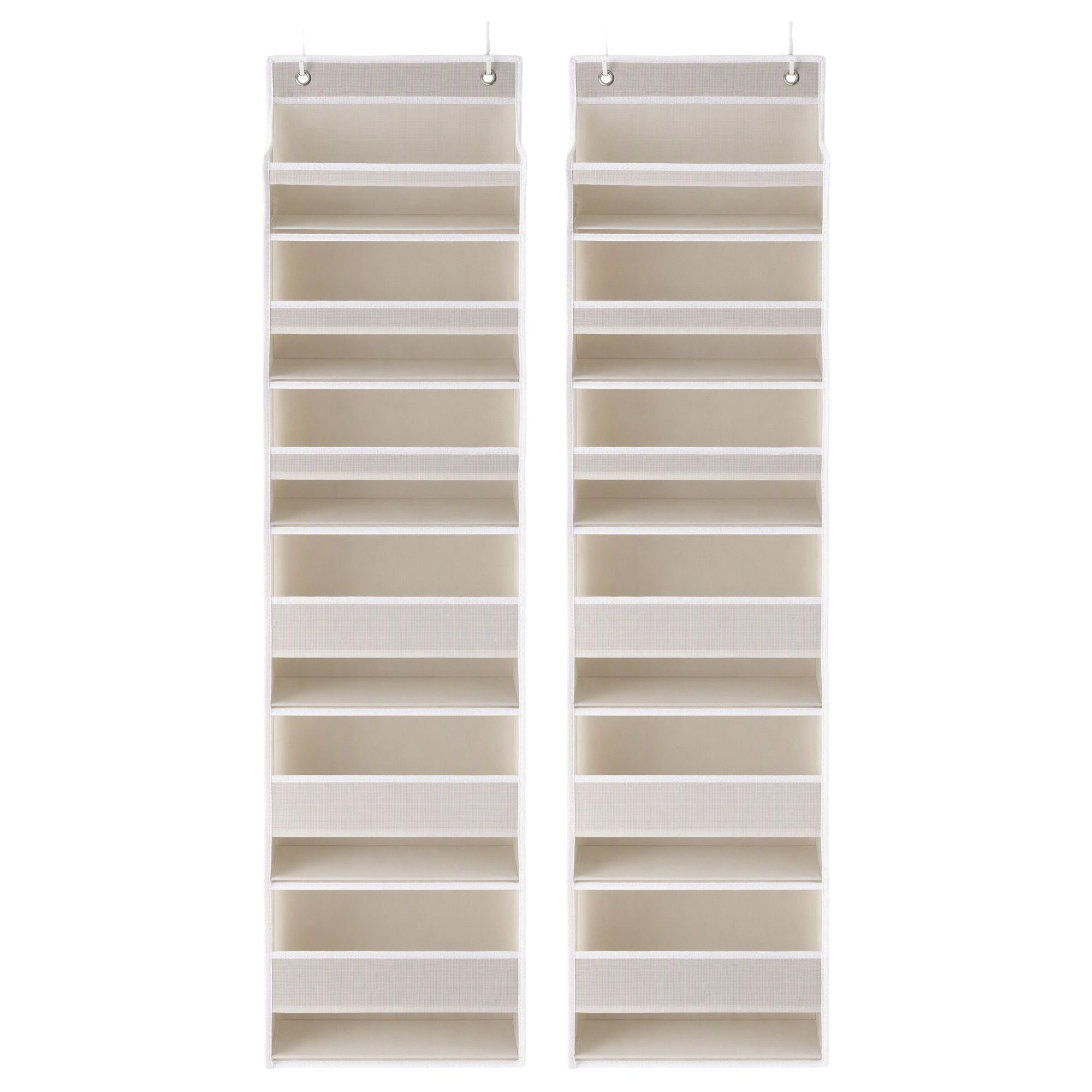 Artiss 2X Over Door Storage Hangers Pantry 6-Tier Organiser Pockets Fabric Beige