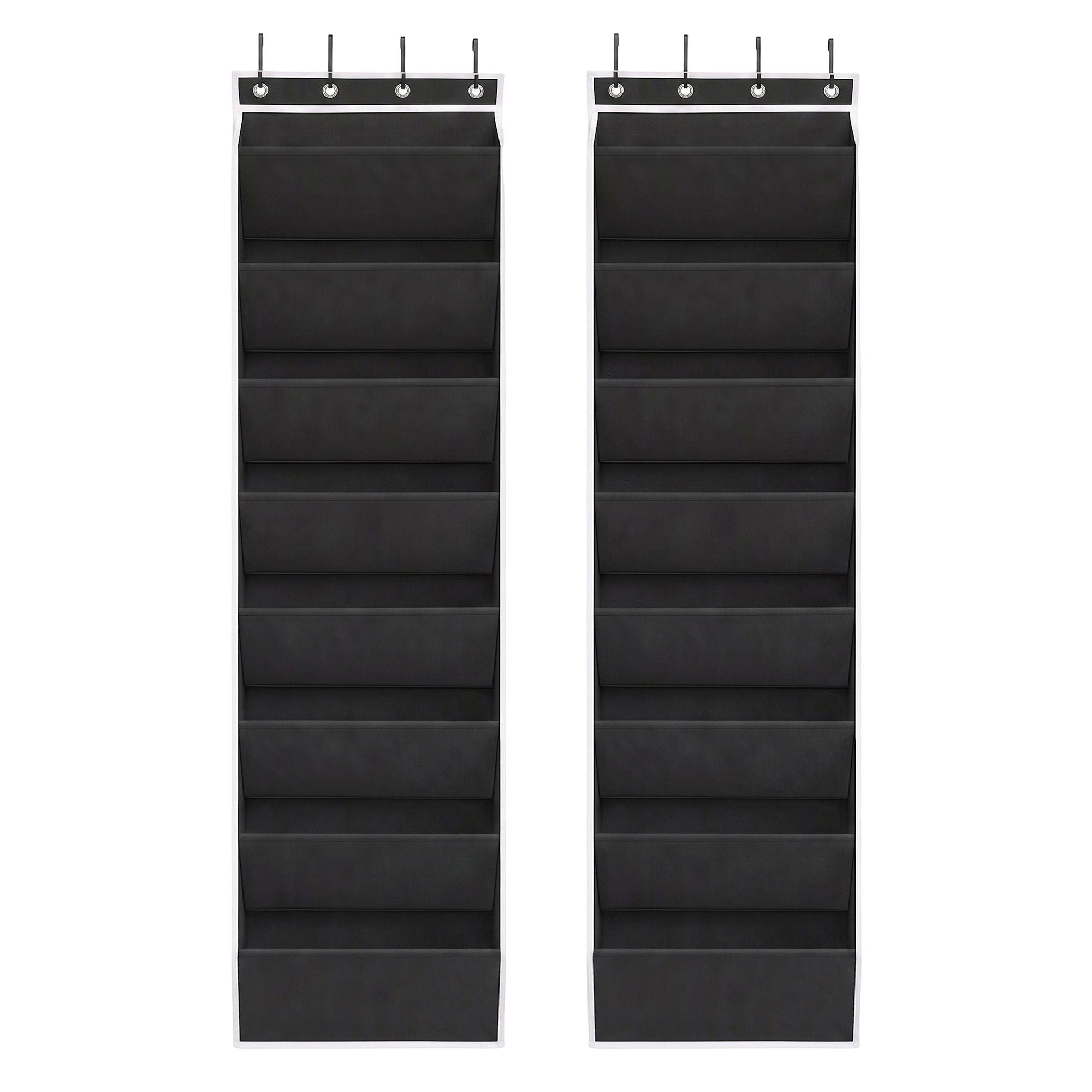 Artiss Over Door Shoe Organiser Storage X2 8-Tier Pantry Hanger Fabric Black