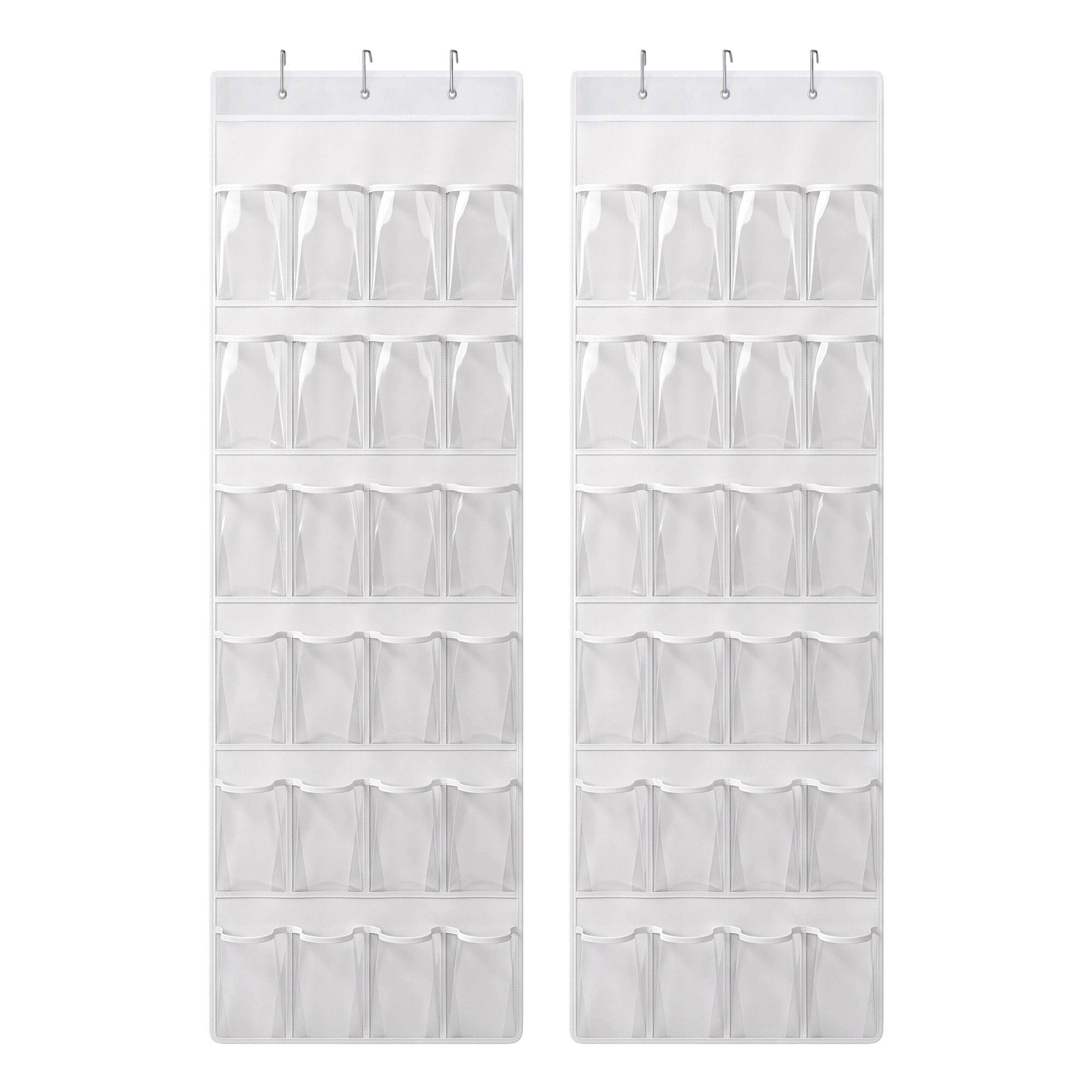 Artiss Over Door Shoe Organiser Storage X2 6-Tier Pantry Hanger 24 Pockets White