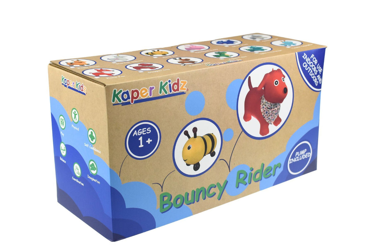 Kaper Kidz Bouncy Rider Spike Triceratops Inflatable Kids Ride On Toy
