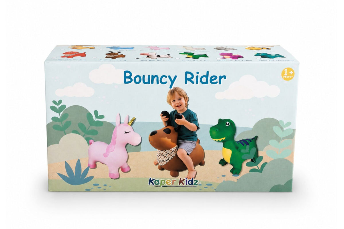 Kaper Kidz Bouncy Rider Moo Moo Cow Inflatable Kids Ride On Toy