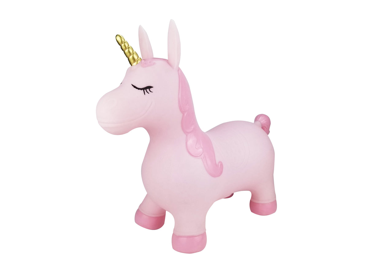Kaper Kidz Bouncy Rider Unicorn Inflatable Kids Ride On Toy Pink