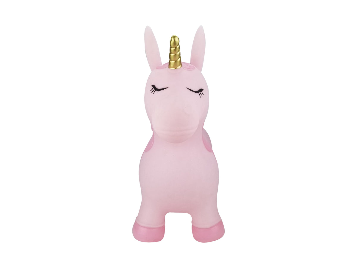 Kaper Kidz Bouncy Rider Unicorn Inflatable Kids Ride On Toy Pink